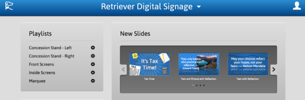 Retriever Digital Signage Dashboard