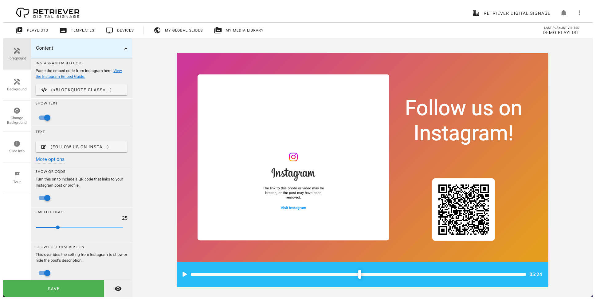 Screenshot showing an Instagram error message.